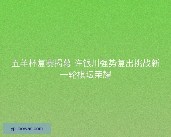 五羊杯复赛揭幕 许银川强势复出挑战新一轮棋坛荣耀 五羊杯复赛揭幕 许银川强势复出挑战新一轮棋坛荣耀